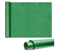 Jesustree Transfert de Chaleur en Vinyle, Glitter Papier Transfert Rouleau de Vinyle Thermocollant Pailleté Film Holographique DIY pour Vêtements T-Shirt Textile Logos,100cmx30cm (Vert)