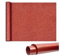 Jesustree Transfert de Chaleur en Vinyle, Glitter Papier Transfert Rouleau de Vinyle Thermocollant Pailleté Film Holographique DIY pour Vêtements T-Shirt Textile Logos,100cmx30cm (Rouge)