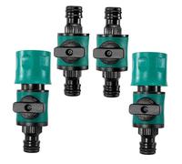 Jesustree Vanne de Raccordement de Tuyau d'arrosage, Raccord de Valve en Plastique, Valve d'arrêt Rapide pour Contrôle Pratique du Débit d'eau, Raccords de Valve d'arrêt d'eau pour 3/4" (Lot de 4)