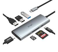 JESWO HUB USB C, 7-en-1 Adaptateur USB C vers USB, HDMI 4K, Charge PD 100W Lecteur de Carte SD/Micro SD,Dock USB C Multiport Compatible avec MacBook Pro/Air, iPad Pro, Autres appareils de Type C