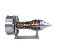 Jet Aircraft Turbofan Turbojet Kit de modèle de moteur turbojet 3D à monter soi-même, structures électriques imprimées, science mécanique aérodynamique, cadeau, affichage éducatif, jouet de bureau