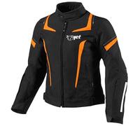 Jet Blouson Veste Moto Femme Imperméable avec Armure Textile (Orange, XS (EU 34-36))