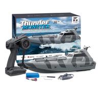 Jet Boat RC 30KM/H High Speed Racing - Bateau de vitesse étanche avec télécommande longue portée de 2,4 GHz et batterie rechargeable pour adultes et amateurs de loisirs RC