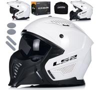 Jet casque avec pare-soleil | LS2 OF606 DRIFTER | casque scooter trial | ECE 22.06 | casque moto avec mentonnière amovible | XL (61-62cm)