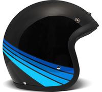 Jet Casque Cafe Racer DMD RETRO Acqua Noir Bleu Brillant taille L