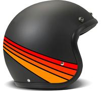 Jet Casque Cafe Racer DMD RETRO Fuoco Noir Rouge Mat taille M