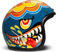 Jet Casque Cafe Racer DMD RETRO Lollipop Bleu brillant taille S