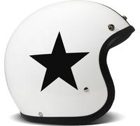 Jet Casque Cafe Racer DMD RETRO Star Blanc Noir Brillant taille M