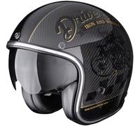 Jet Casque Cafe Racer SCORPION BELFAST EVO CARBON ZIPPY Noir Or taille M
