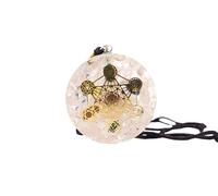 Jet Cube de Métatron Merkaba 7 Chakras avec Pierres de Cristaux Orgone Pendentif 5 cm env. Générateur d’Énergie Ajustable Collier, 2 inch, Cristal