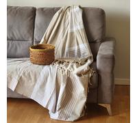 Jet de canap 3 places | Fouta XXL Arthur - Beige - Beige Porcelaine