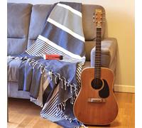 Jet de canap 3 places | Fouta XXL Arthur - Bleu - Bleu Jean fonc