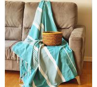 Jet de canap 3 places | Fouta XXL Arthur - Bleu - Bleu Vulcano