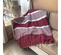 Jet de canap 3 places | Fouta XXL Arthur - Rouge bordeaux