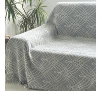 Jet de canap 3 places Jacquard | Lurex dor- 240 x 300 cm - Gris argent