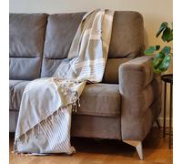 Jet de canap gris 2m x 3m | Fouta XXL Arthur 100% coton - Gris - Gris Clair