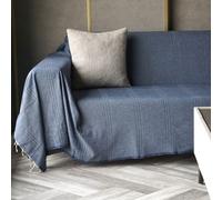 Jet de canap uni bleu - 200 x 300 cm - Bleu Jean fonc