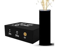 Jet de Scène couleur Argent Hauteur 2 Mètres Durée 30 Secondes - Lot de 10 - Jet de scène Artifice d'Intérieur à Étincelles Froides pour Mariage - Design FULL BLACK sans inscription - Catégorie F1