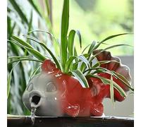 Jet d'eau pour Bassin, Sortie De Circulation De Fontaine, Ornements D’Eau Qui Coule en Pot En Céramique, Sujet Cracheur pour Donner Vie à Votre Bassin de Jardin(27*13.5*15.6cm/10.6*5.3*6.2in)