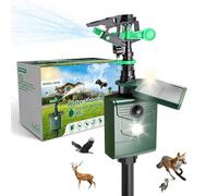 Jet d'eau répulsif pour animaux, répulsif pour chat, jardin, répulsif des ratons laveurs, détecteur de mouvement PIR, repousse les oiseaux, recharge USB et charge solaire en deux modes, répulsif