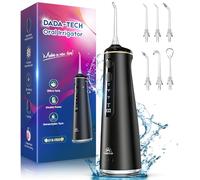 Jet Dentaire Hydropulseur Dentaire, Water flosser Hydropulseur et Irrigateur avec 8 Modes Personnalisables 7 Buses Réservoir de 300 ml (Noir)