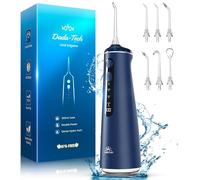 Jet Dentaire Hydropulseur Dentaire, Water flosser Hydropulseur et Irrigateur avec 8 Modes Personnalisables 7 Buses Réservoir de 300 ml (Bleu)