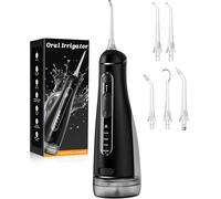 Jet Dentaire Hydropulseur Portable DIY, Hydropulseurs et Irrigateurs 5 Modes et 3 Intensités, Réservoir 300ML et Base Amovible, USB Chargé, Étanche IPX7, Sans BPA, Silencieux