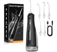 Jet Dentaire Hydropulseur Portable, Hydropulseurs et Irrigateurs 5 Modes 20 Niveaux & 3 Intensités, Réservoir 300ml à Fond Détachable, Irrigateur Oral Sans Fil IPX7, Sans BPA, Silencieux