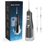Jet Dentaire Hydropulseur Portable, Jet Dentaire Sans Fil Rechargeable avec 4 Modes Capacité de 310 ml IPX7 Étanche