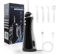 Jet Dentaire Hydropulseur Sans Fil, Hydropulseur Dentaire Portable avec 4 Modes et 3 Intensités, Detartreur Dentaire pour Voyages et Maison, Noir