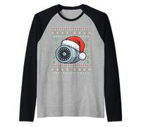 Jet Engine Christmas, ingénieur aérospatial, aéronautique, Ugly Xmas Manche Raglan
