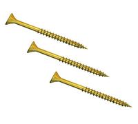 Jet-Fast Lot de 200 vis universelles à tête fraisée, filetage partiel, entraînement Torx, galvanisées jaunes, 5 x 60 mm, filetage partiel