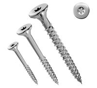Jet-Fast Premium Vis universelles 4,0 x 50 mm, 200 pièces, tête fraisée Duo, filetage complet, entraînement TX, bleu galvanisé, vis à bois, vis pour panneaux d'aggloméré, pointe Cut