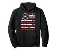 Jet Fighter Drapeau USA Patriotique Jet Fighters Drapeau américain Sweat à Capuche