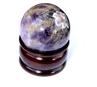 Jet International Améthyste 45-50 mm Boule Sphère Pierres Précieuses A + Sculpté À La Main Cristal Autel Guérison Focus Dévotionnel Chakra Spirituel Nettoyage Métaphysique