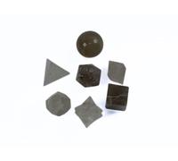 Jet International Belle A ++ Smokey Quartz 7 Pierres Ensembles de géométrie sacrée Gemstone Platonic Solid Top Grade Quality Merkaba Star w/Velvet Pouch Attractive Cleansing Life Vitality Healing