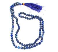 Jet International Énergisé meilleure qualité Lapis Lazuli Japa Mala livret gratuit cristal thérapie 6 mm 108 + 1 prière A ++ perles