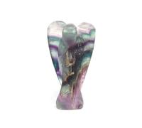 Jet International Énergisé Multi Flourite 2 "Angel Gemstone Divine Spiritual 40 Page Crystal Therapy Booklet Gift Archange Suruel Raphael Raguel Michael Gabriel Remiel Uriel L'image est juste une