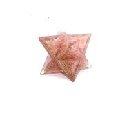 Jet International Lovely Genuine Rose Quartz Orgone Merkaba 4" Huge Large Crystal Gemstones Copper Metal Mix Rare Healing Positive Energy Tetrahedron Sacred Geometry Memory Concentration Meditation