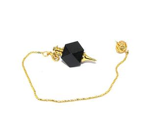 Jet International Magnifique pendule en forme de tourmaline noire en forme d'hexagone de qualité supérieure A ++ Reiki