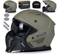 Jet Jet Casque avec visière solaire | LS2 OF606 DRIFTER | casque de test pour scooter | certificat ECE 22.06 | casque moto avec mentonnière amovible | XS (53-54cm)