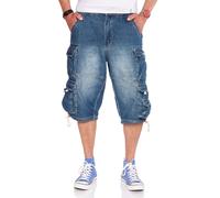JET LAG Denim Hommes Shorts Cargo Modèle 007 IN Léger Bleu Marine Ou Délavé