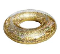 Jet Lag DI9013 Bouée gonflable Doré et transparent à paillettes dorées PVC D82 x H20 cm