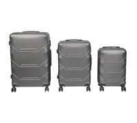 JET LAG - Lot de 3 Valises Londres 36L 65L 103L - Coque Rigide ABS - Verrouillage Intégré - Roues Pivotantes 360° - Poignée de Traction - Compartiment Zippé