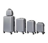 JET LAG Lot de 5 Valises Tokyo 18L à 100L Coque Rigide ABS Argent