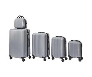 JET LAG Lot de 5 Valises Tokyo 18L à 100L Coque Rigide ABS Argent