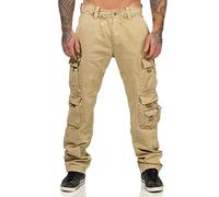 Jet Lag Pantalon cargo FW 011 - Pour homme - Poches latérales - Gris, noir, olive et beige - Beige - W33