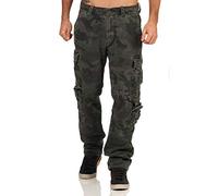 Jet Lag Pantalon cargo FW 011 - Pour homme - Poches latérales - Gris, noir, olive et beige - Gris - W33