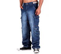 Jet Lag Pantalon Cargo Jeans bleu marine clair Style 007, bleu clair, XL / 34L