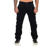 Jet LAG Pantalon cargo pour homme FW 011 Outdoor avec poches latérales, Noir , 34W / 32L
